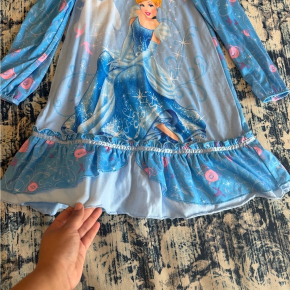 Disney Store Princess Cinderella Long Sleeves Nightgown PJ Dress Girls Size 5/6 - Picture 6 of 13